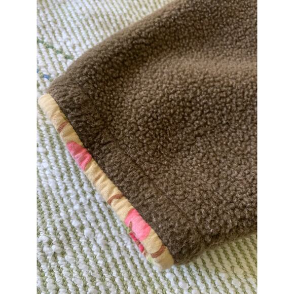 VTG Polar Babies Fleece Set Outfit Brown Floral Hooded 12 Months USA EUC - Picture 7 of 7